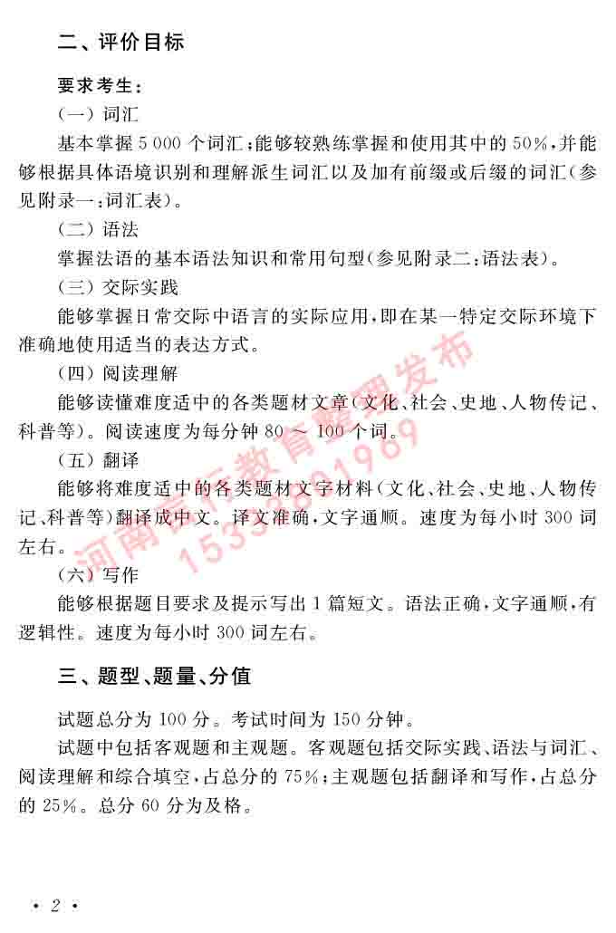 同等学力人员申请硕士在职研究生学位证法语水平全国统一考试复习大纲（第五版）及模拟真题试卷含标准答案-6.jpg